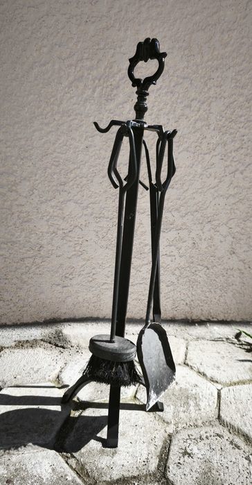 Conjunto utensilios para fogão de lenha. Estado: usado