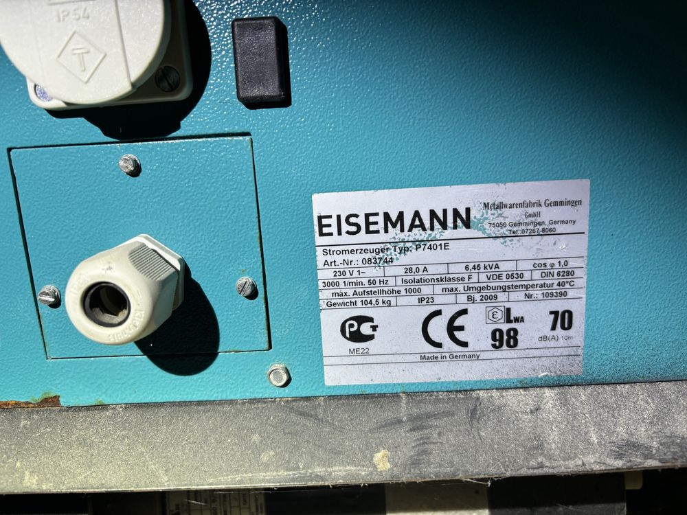 Генератор Eisemann P7401/Honda 7,5 kWt