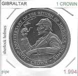 Gibraltar - - - 1 Crown - 1994 - - - Cachimbo - - - Moeda