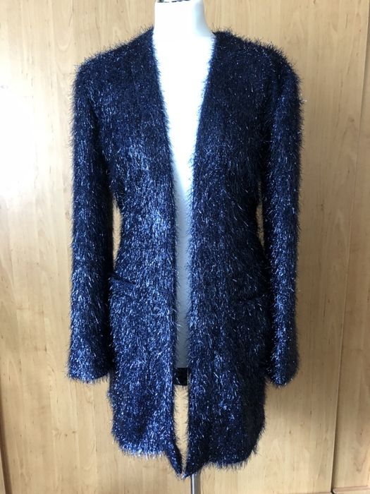 Długi sweter JUST PAUL jak nowy granatowy S M