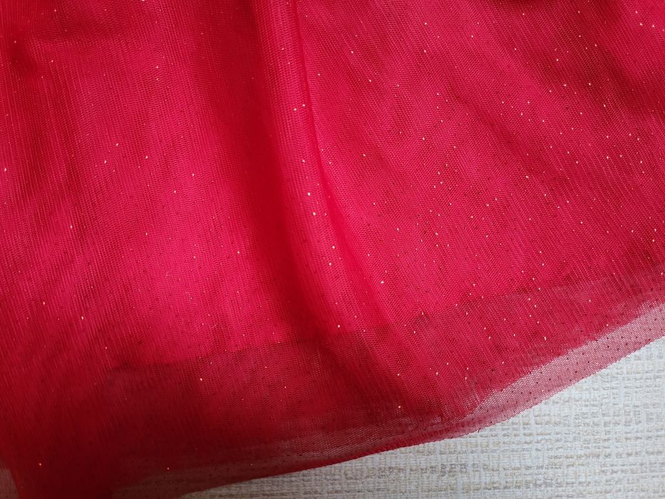 wizytowa, tiulowa, balowa sukienka na szerokich ramiączkach H&M 140