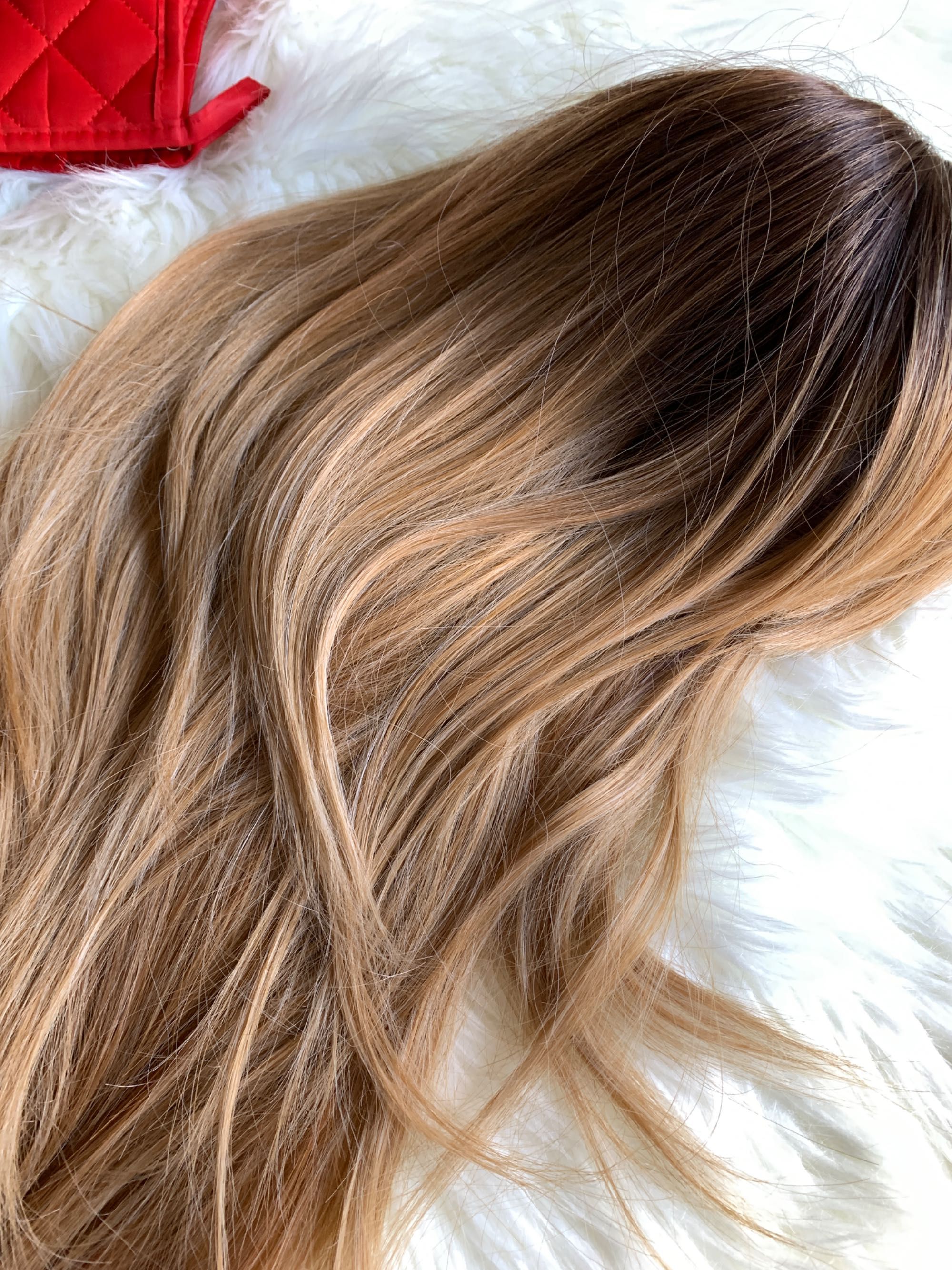 Peruka blond włos szampański topper na codzień medyczna z USA