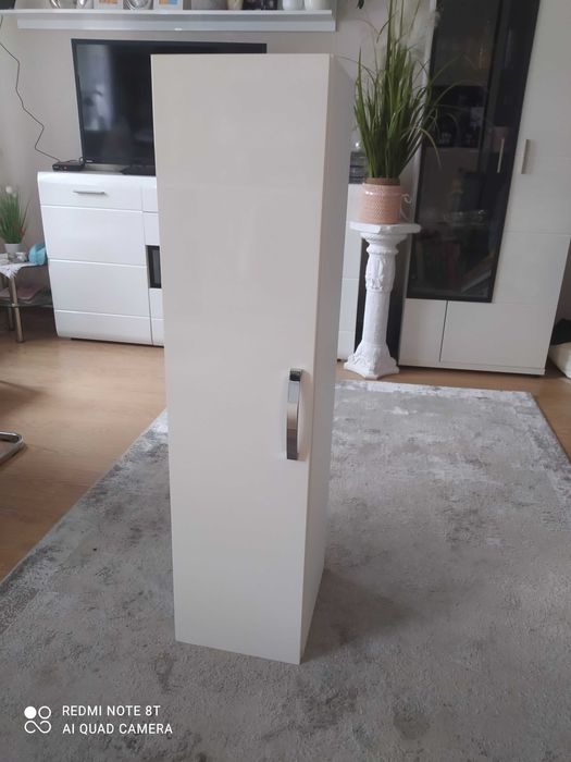 Szafka, słupek wiszącą bialy połysk