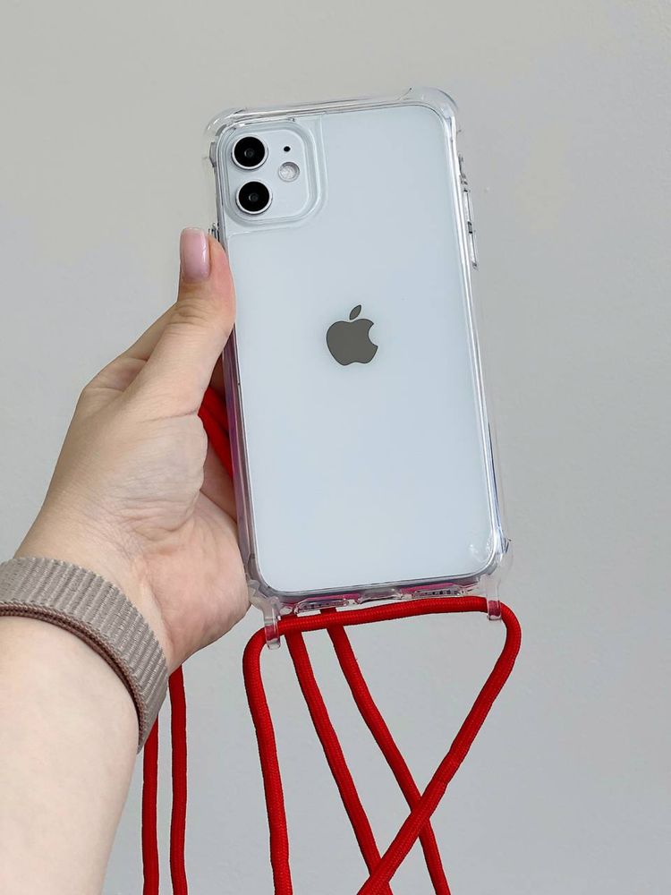 Прозорий чехол на шнурку crossbody iphone 15 pro max на веревке чохол