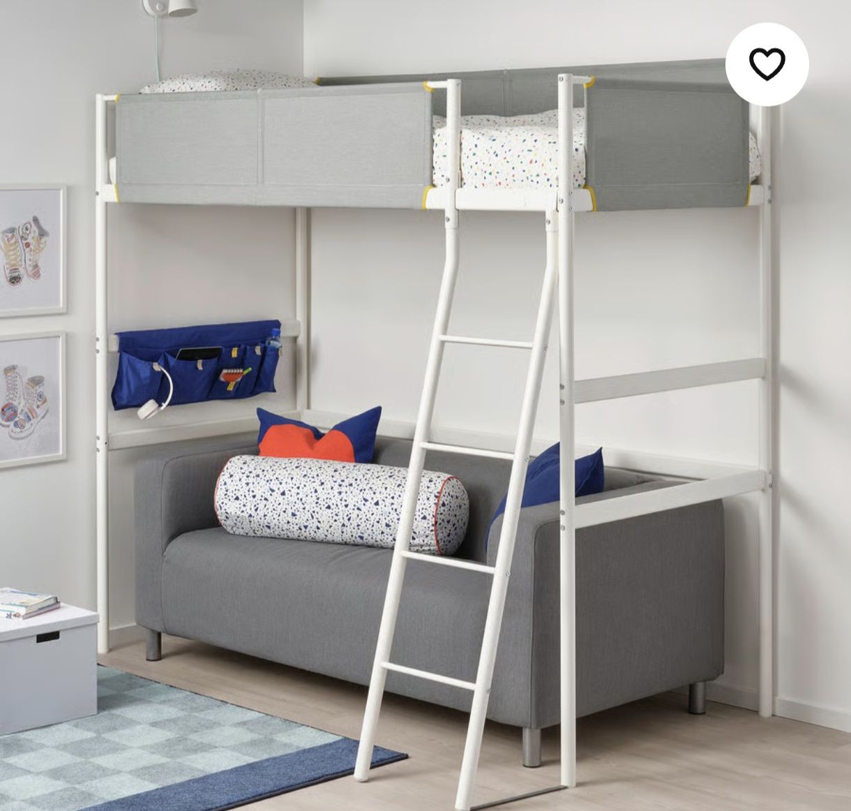 Cama alta Ikea (beliche)
Estrutura de cama alta, branco/cinz clr, 90x