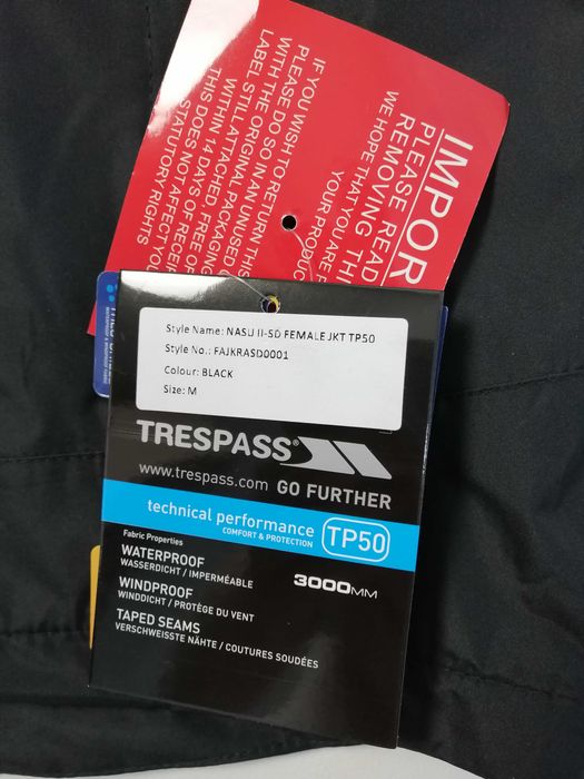 Куртка ветровка водонепроницаемая с капюшоном Trespass