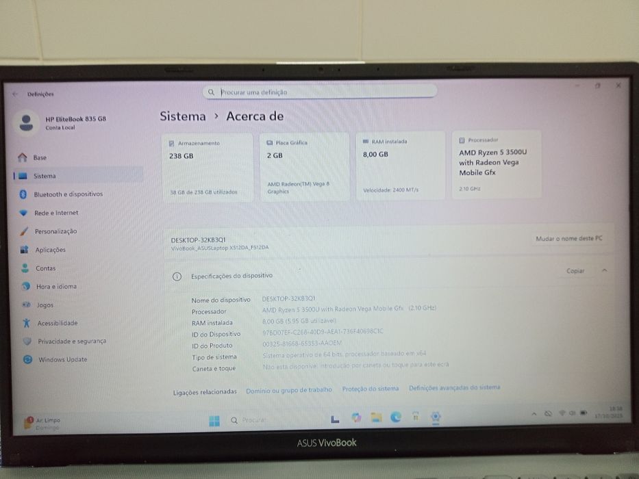 ASUS VivoBook F512D – Ryzen 5 / 8GB RAM / Gráfica 2GB