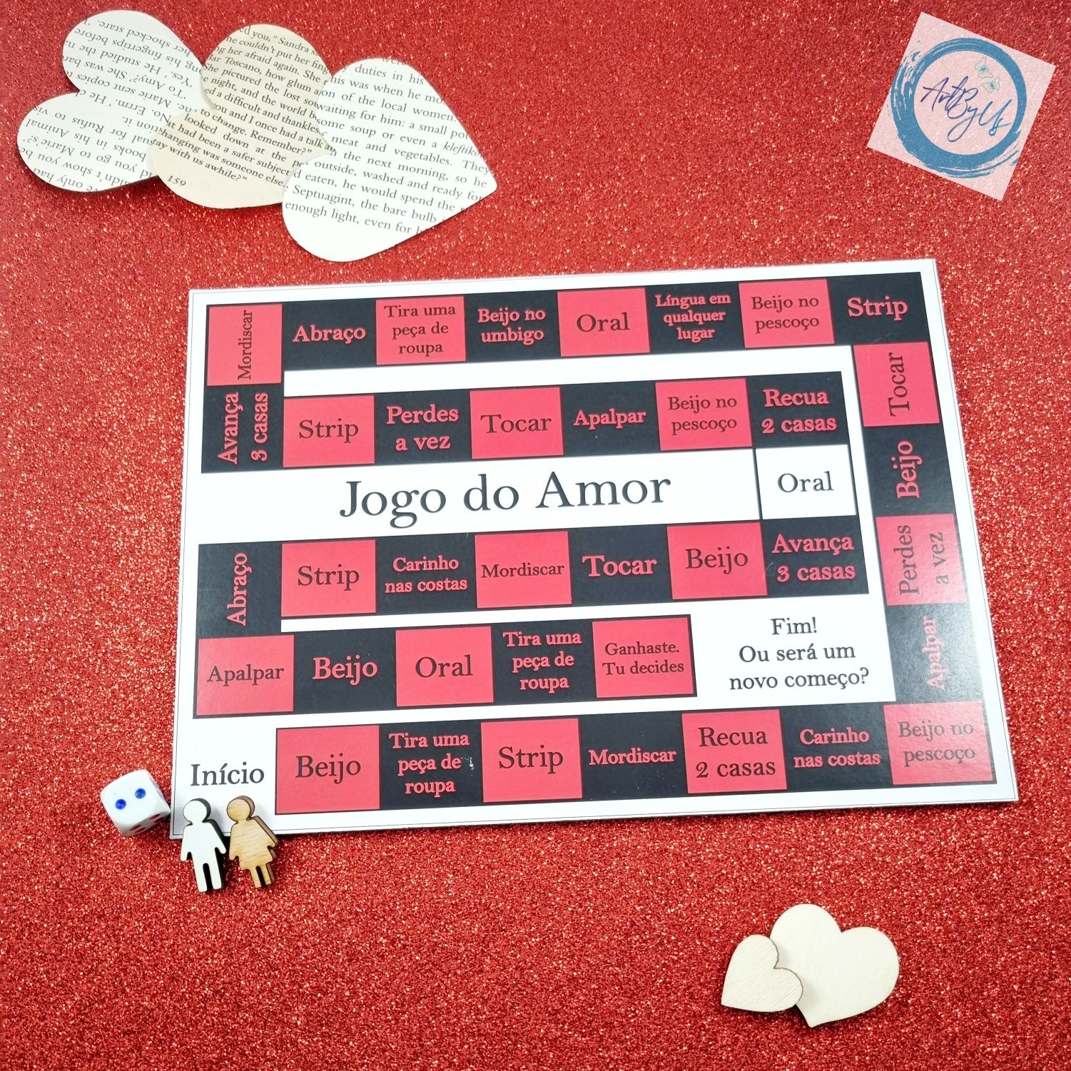 Jogo do amor - tabuleiro do amor - namorados