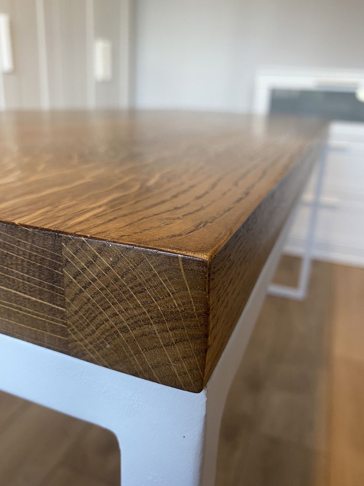 Stół Metal-Drewno Dębowe / Lite drewno/ Malowane proszkowo