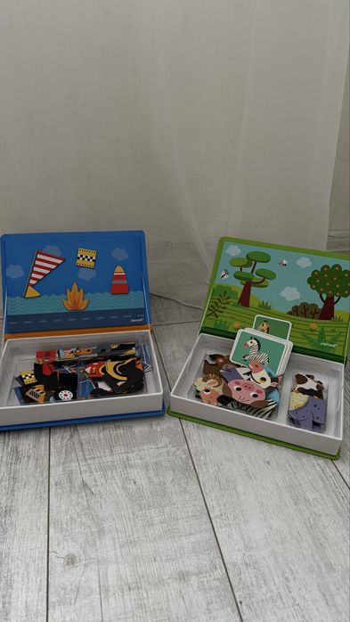 Магнітна книга-пазл Janod "Транспорт" та Тварини