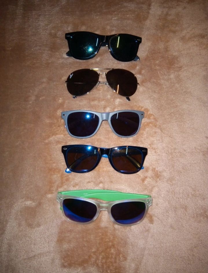 Conjunto de 5 óculos de sol, proteção UV categoria 3, várias marcas