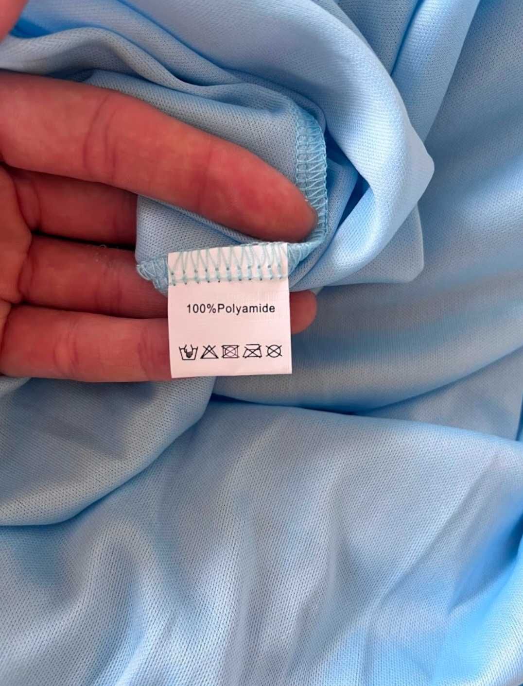 Długa sukienka w kolorze błękitnym bez ramiączek, Shein, rozmiar XS
