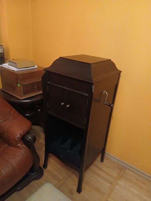 XIX w Gramofon Szafkowy Uwaga !!! Elektryczny Stan Kolekcjonerski !!!