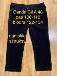 Canda C&A 48 4XL czarne spodnie  damskie sztruksy spodnie Vintage