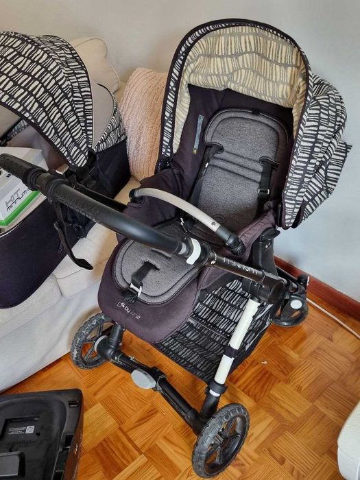 Carrinho de Bebé 3 em 1 Jane Minnum - Completo (Ovo, Alcofa e Cadeira)