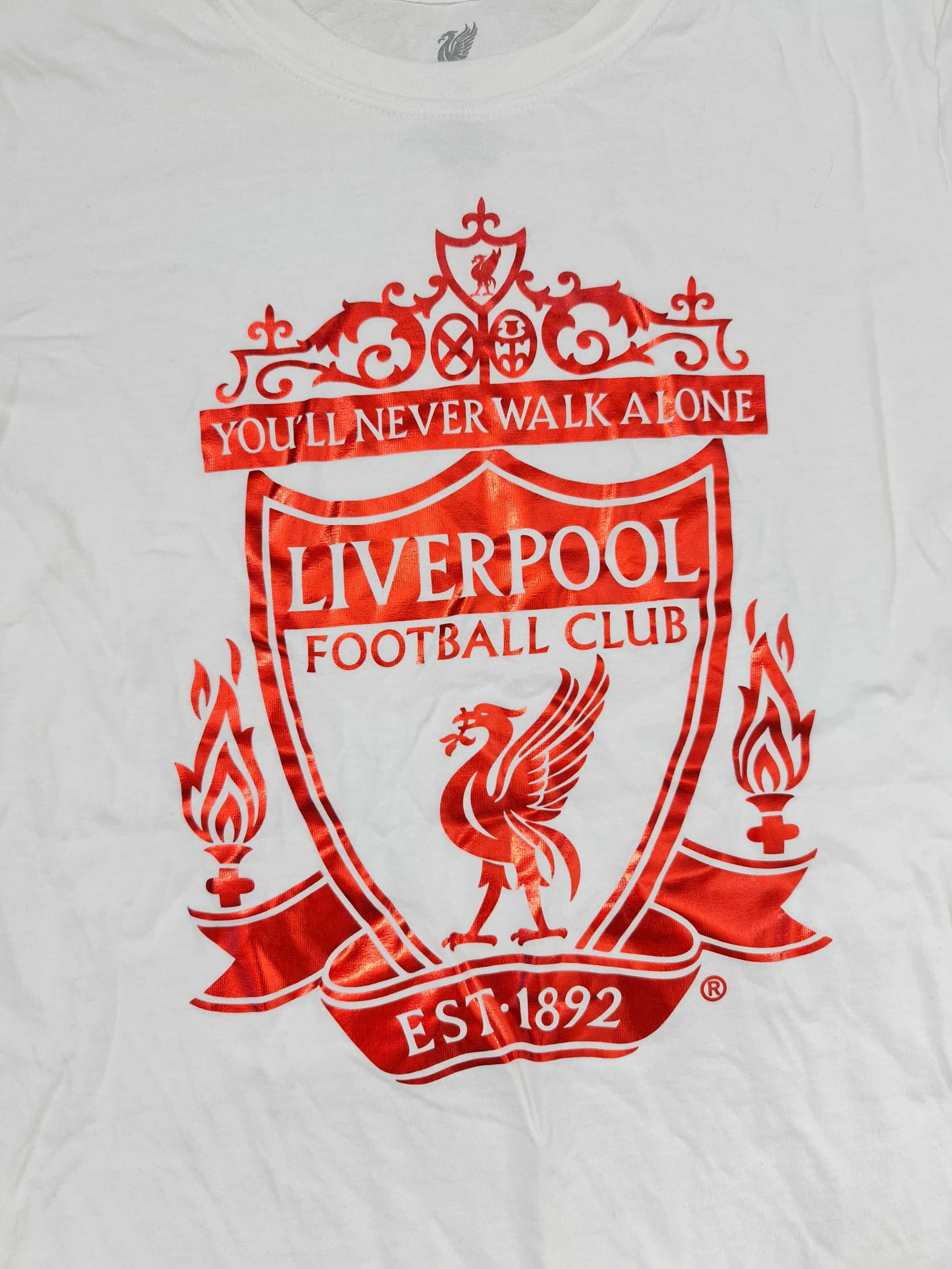Koszulka T-shirt Liverpool L.F.C Rozmiar S / M Biała Logo Oficjalna