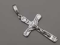 Srebrny krzyżyk z Jezusem  z przelotką 1cm