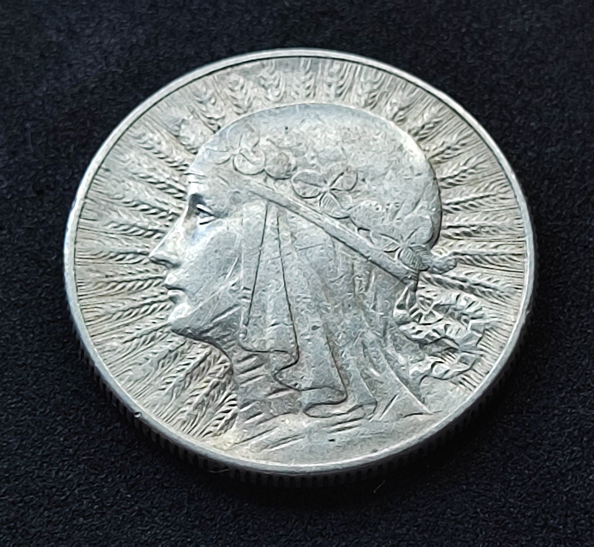 Polonia, głowa kobiety 5 zł 1933 zm srebro