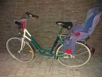 Damski rower miejski Biało zielony opony pegasus
