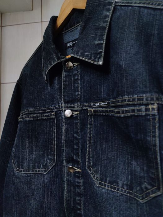 bluza kurtka Apock XL vintage ciemna granatowo czarna siwa jeansowa dż