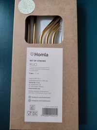 Zestaw słomek metalowych z czyscikiem firmy Homla