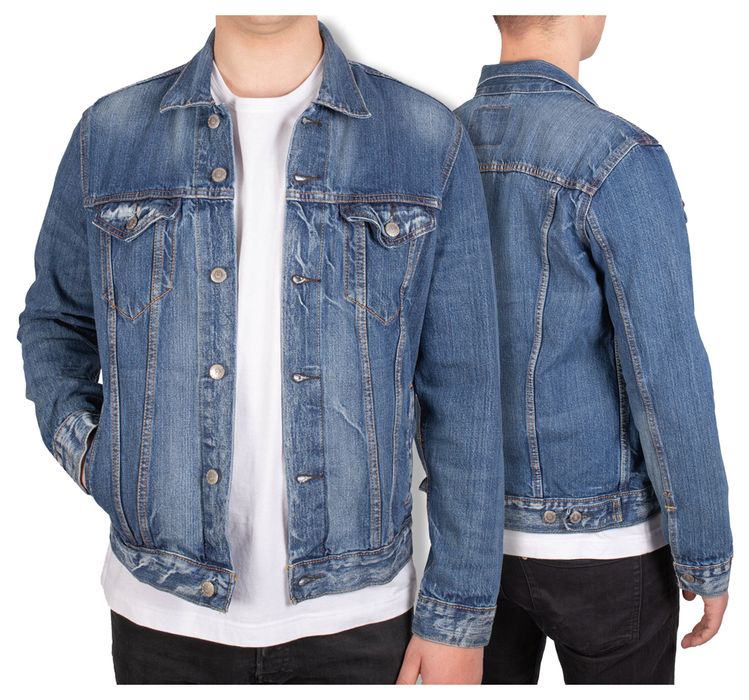 Katana Jeansowa Przejściowa Męska Kurtka Jeans Dżinsowa L