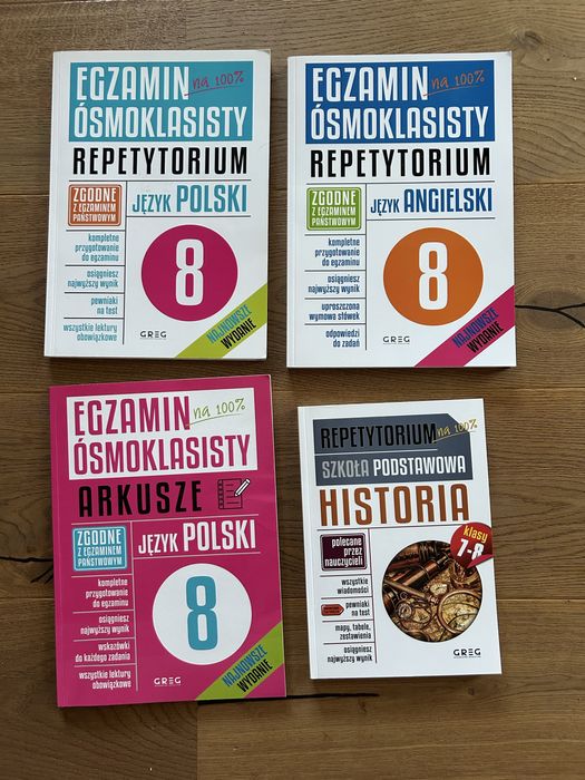 Arkusze egzaminacyjne i repetytoria  klasa 8