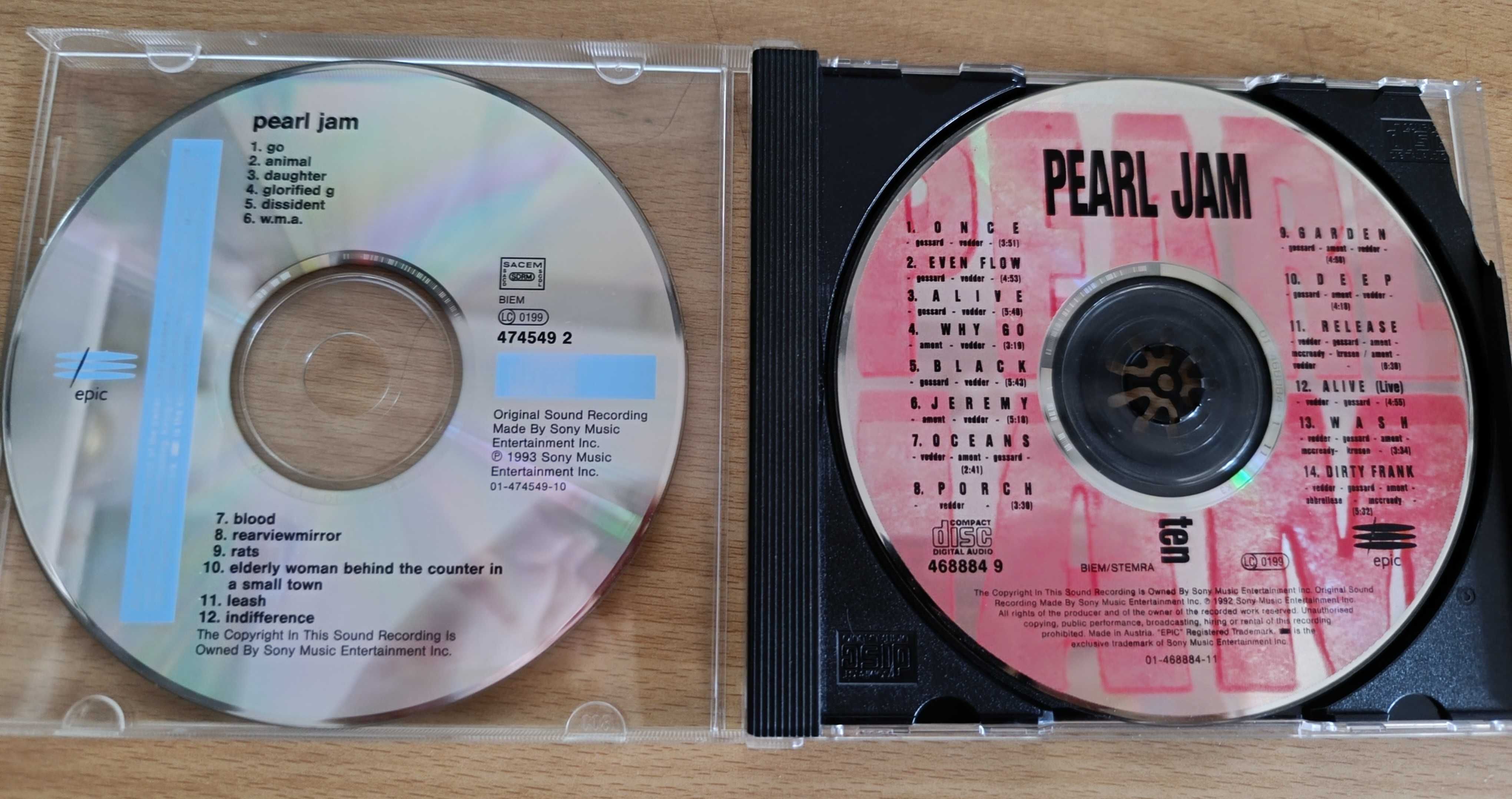 2 CDs Pearl Jam : Ten e Vs.
