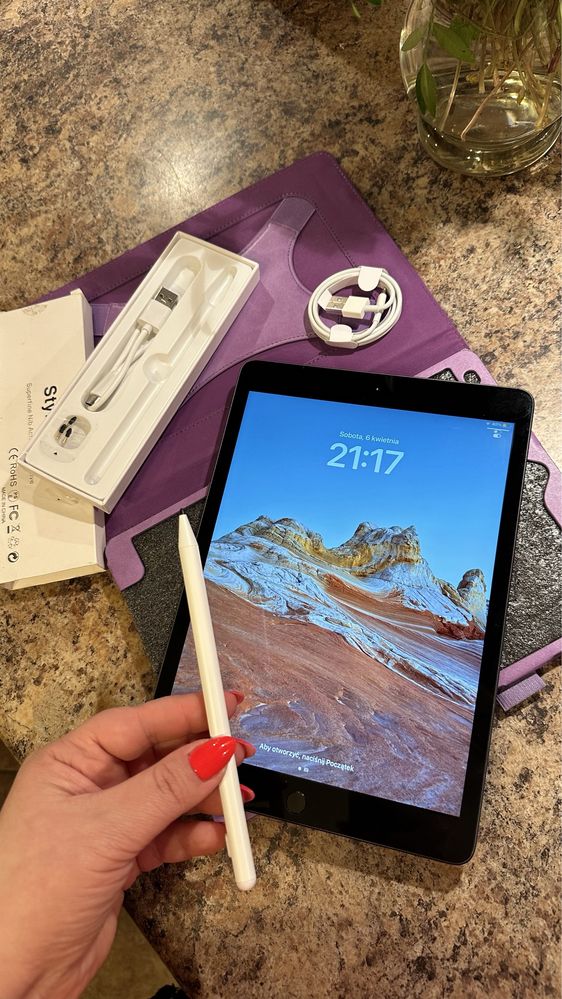 Tablet iPad Apple 10.5” + nowy rysik - TOUCH ID - PROCREATE - iOS 17.4