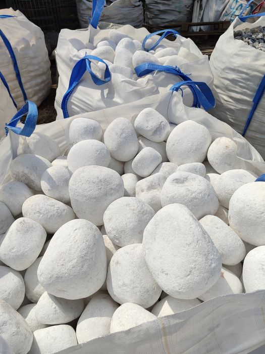 Галька мармурова, біла для клумб, декору, габіонів, галька ландшафт