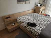 Cama Malm carvalho velatura branca