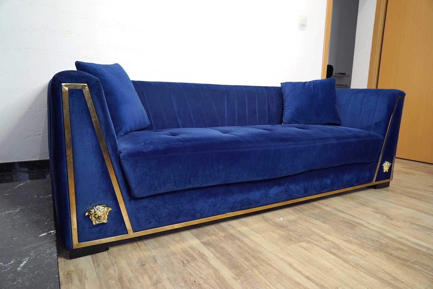 Sofa kanapa Versace Via Gesù Atelier granatowa premium