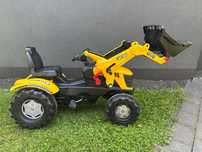 Traktor na pedały JCB z łyżką ciche koła