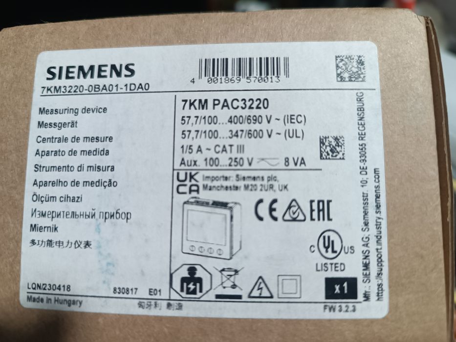 .Miernik parametrów sieci Siemens PAC 3220
