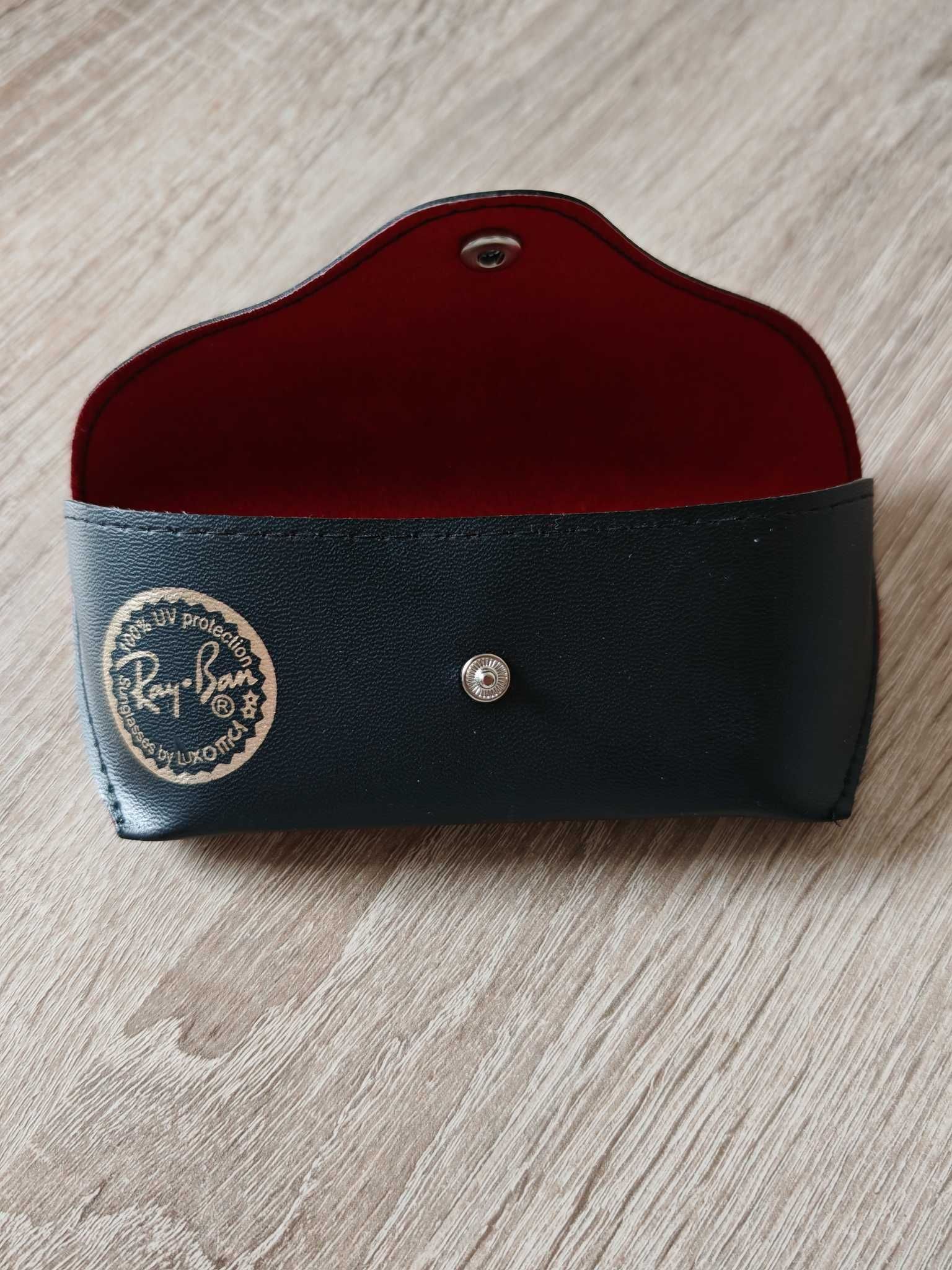 Etui na okulary Ray-Ban zatrzask oryginalna ściereczka + broszurka