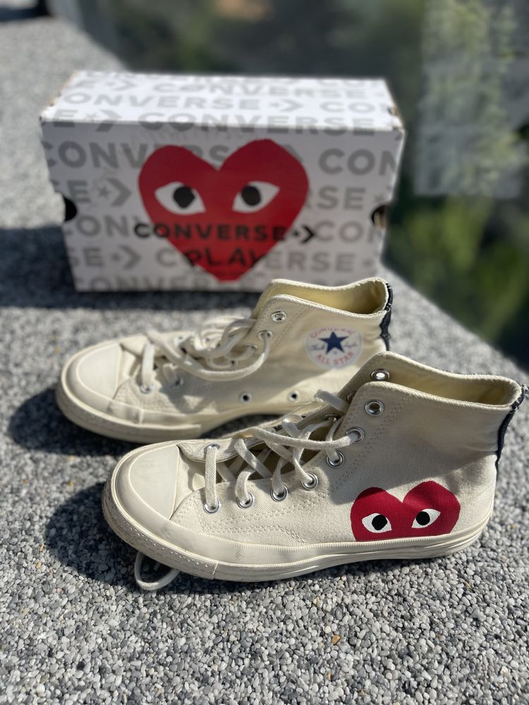 Converse Comme des Garcons Play beżowe r.37 jak nowe trampki buty