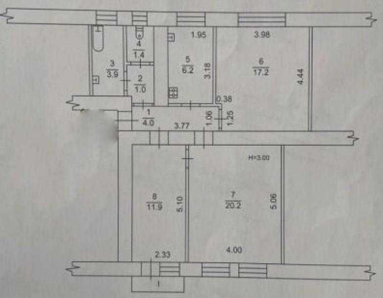 продам 3 к.кв. Нагорный