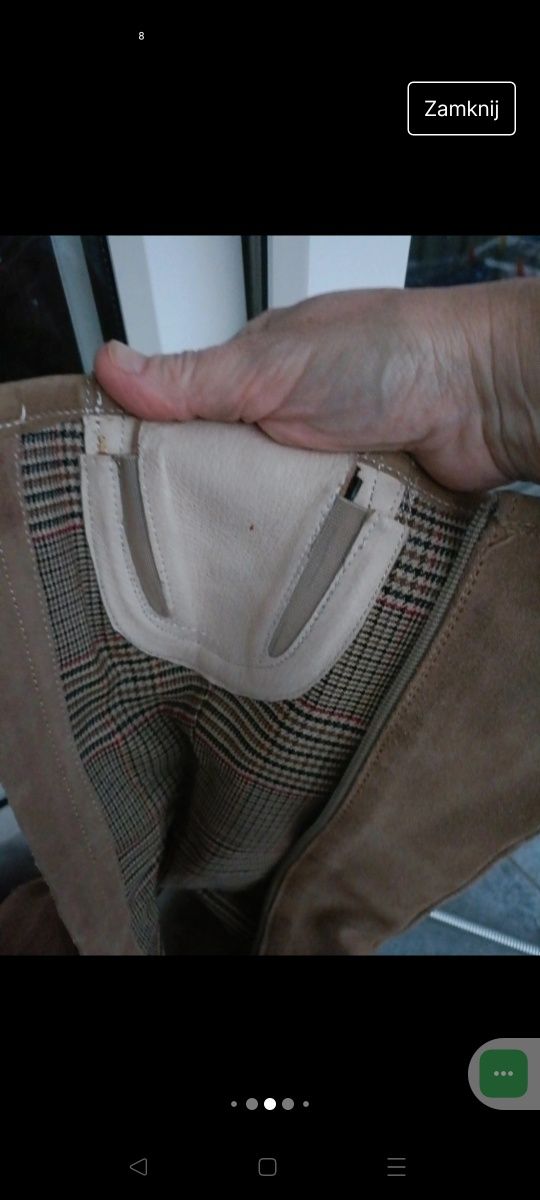 Stylowe długie zamszowe botki Tommy Hilfiger r.38