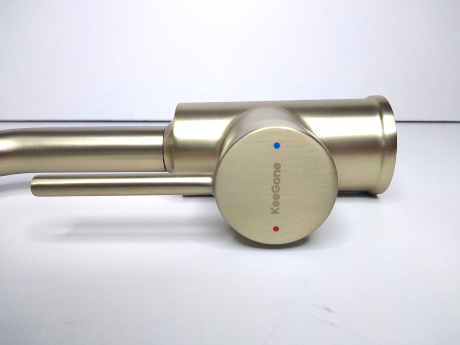 KRAN Bateria Zlewozmywakowa obrotowa 360°C Szczotkowane ZŁOTO-KeeGone