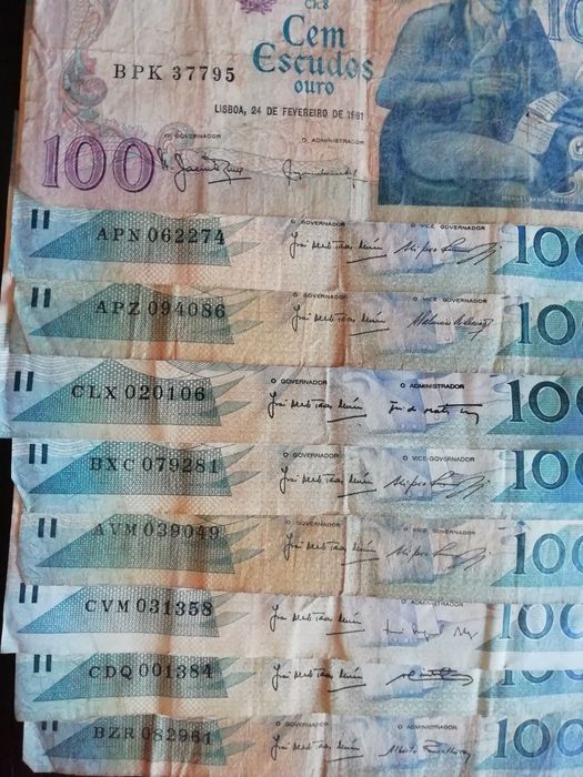 Notas 100 escudos Fernando Pessoa