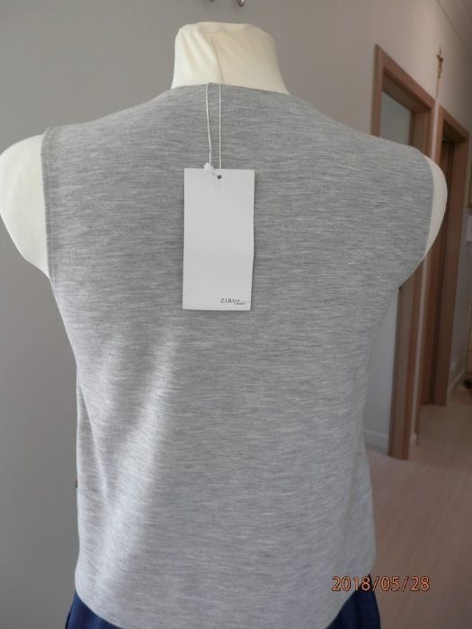 Bluzka Zara Crop Top Do Spodni z Wysokim Stanem Nowy S