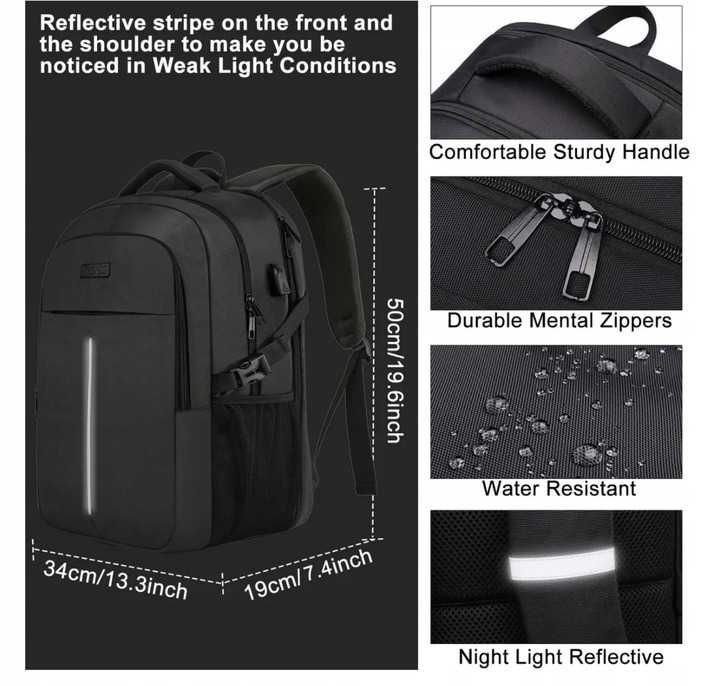 Plecak Wenig wodoodporny na Laptopa 17” – Pojemność 50L