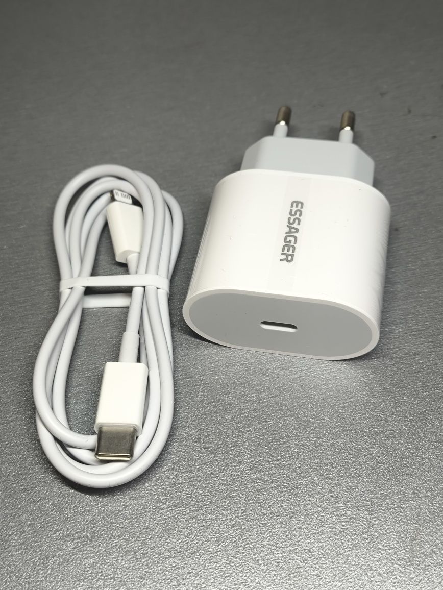 Комплект зарядное устройство GaN Essager 20w+ кабель TypeC 7A