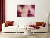 Obraz abstrakcyjny, różowy, 90x130 cm, faktura, na płótnie