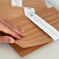 Mogno Sapele - pack 5 folhas em madeira 30x15cm