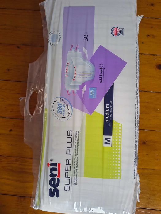 Pieluchomajtki dla dorosłych Seni Super Plus, M, 30 sztuk, 2opak.