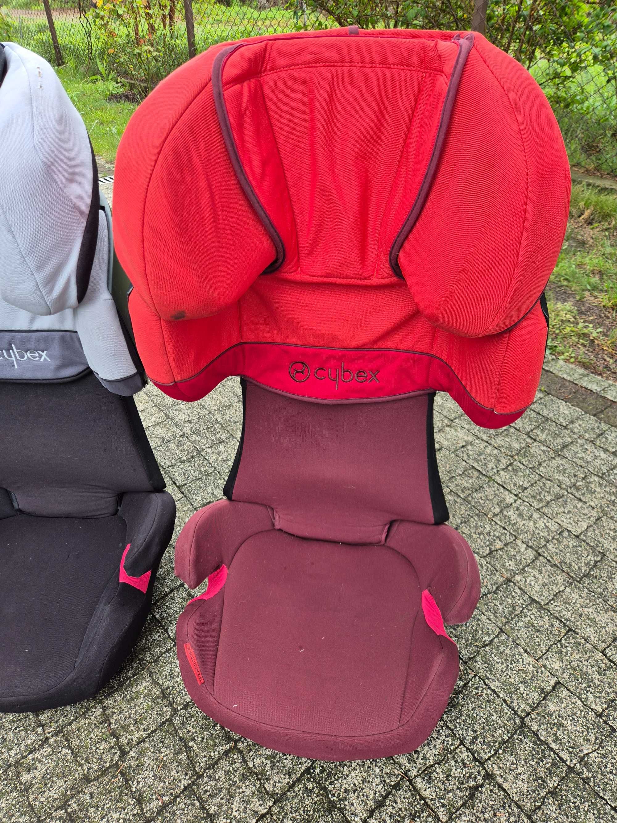 Foteliki Cybex Pallas 2-Fix 9-36 kg z ISOFIX. Szary i czerwony.