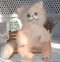Персиковый пушистый котик, игрушка декоративная