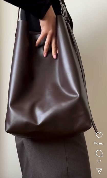 Сумка шкіряна коричнева шоколадна велика