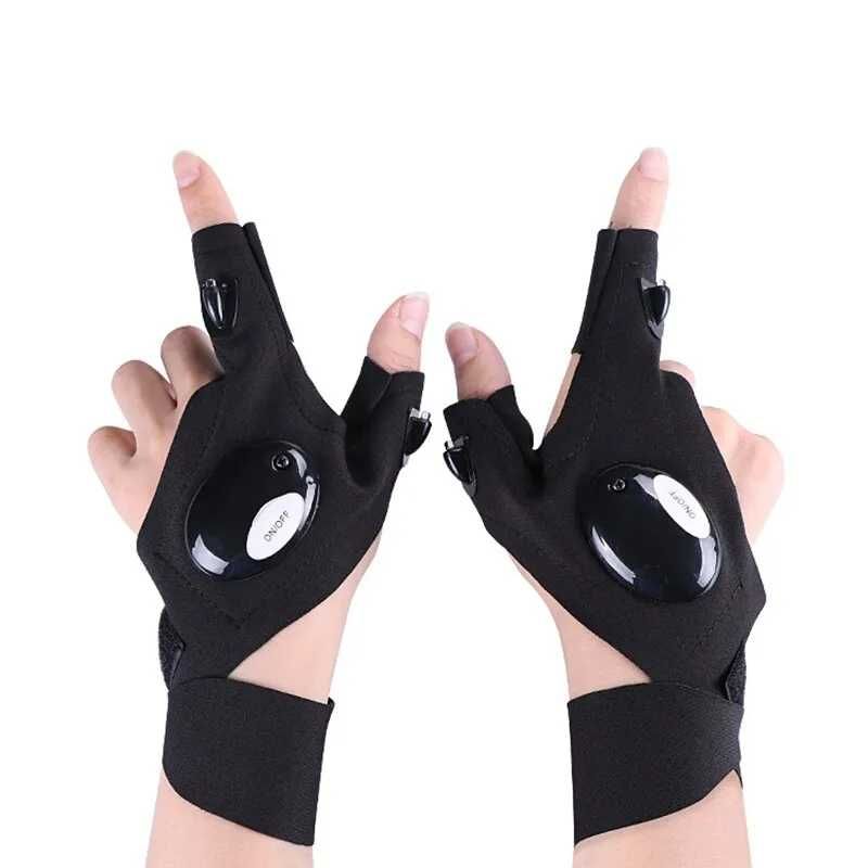 Фонарь - перчатка со светодиодом на 2 пальца на липучке